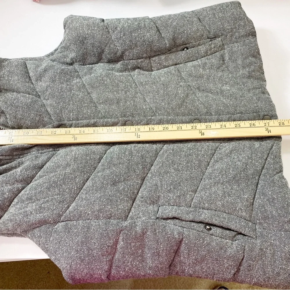 Gap cute vest pretty cardigan fitted puffer faux fur hoodie gray warm winter L - Picture 11 of 11